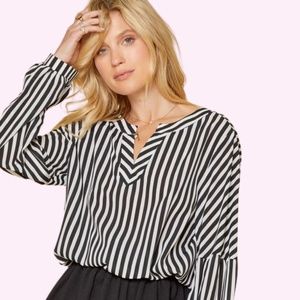 Andrée by Unit - Plus size Striped Woven Blouse